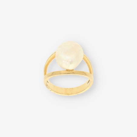 Anillo de Oro con Perla Talla 15