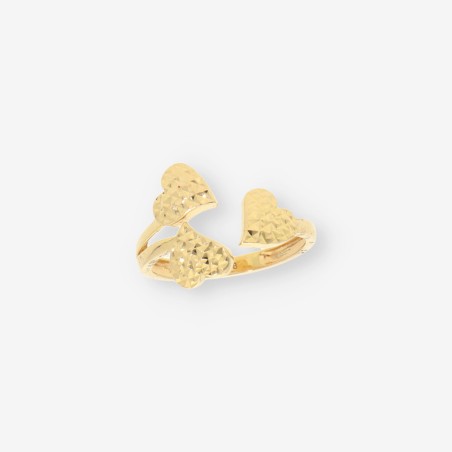 Anillo corazones oro