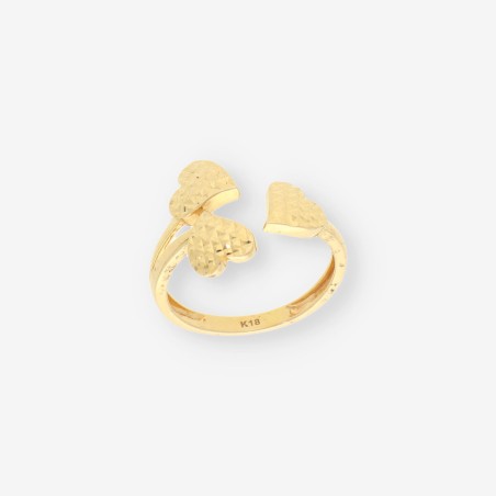 Anillo de corazones en oro amarillo 18kt