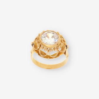 Anillo oro y circonitas