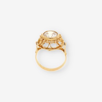 Anillo oro y circonitas