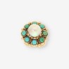Anillo turquesa, perla y oro