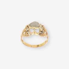 Anillo vintage en oro amarillo 18kt con diamante central