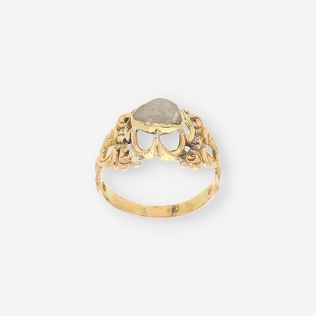 Anillo vintage en oro amarillo 18kt con diamante central