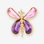 Colgante mariposas oro 18kt y piedras lila