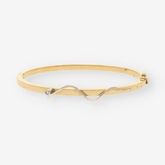 Esclava oro blanco, amarillo y brillante