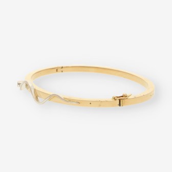 Esclava oro blanco, amarillo y brillante