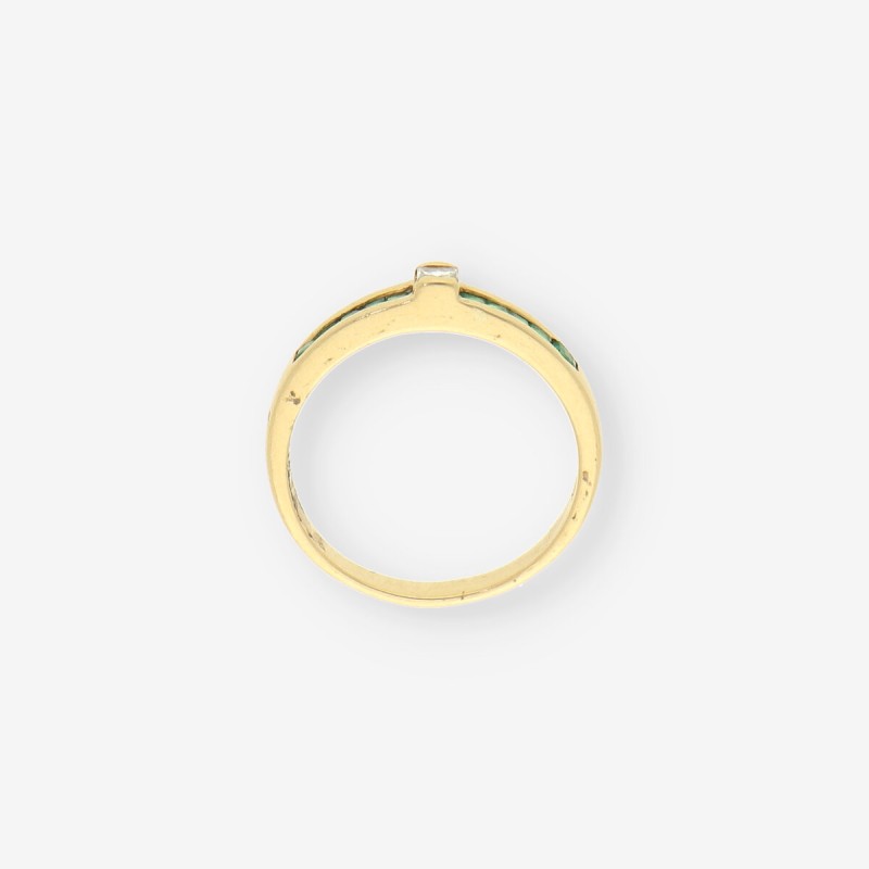 Anillo oro esmeralda y brillantes