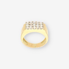 Anillo de oro amarillo 18kt con circonitas