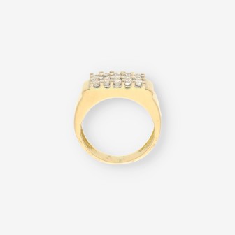 Anillo oro y circonita