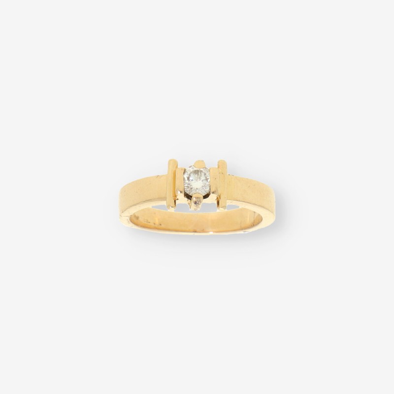 Anillo de oro amarillo 18kt con brillante