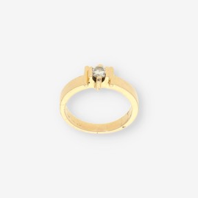 Anillo de oro amarillo 18kt con brillante