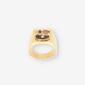 Anillo sello en oro amarillo 18kt del FC Barcelona