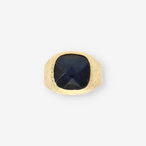 Anillo piedra azul y oro
