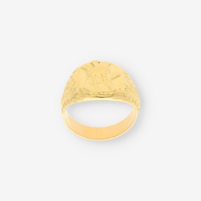 Anillo de oro amarillo 18kt con figura de Cristo
