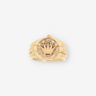 Anillo tipo Rolex oro