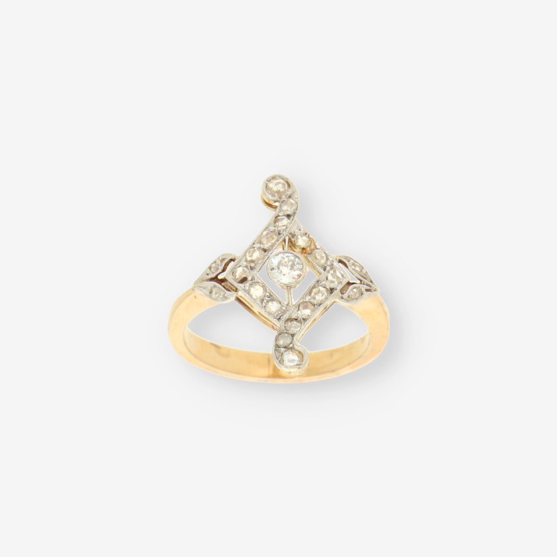 Anillo Vintage oro y brillantes