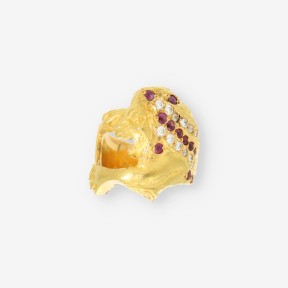 Anillo León oro y brillantes