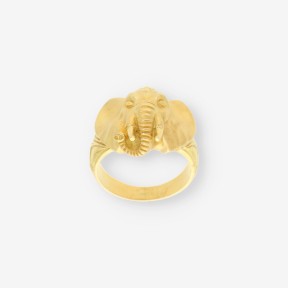 Anillo de oro amarillo 18kt con diseño de elefante