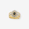 Anillo en oro 18kt con brillantes y zafiro