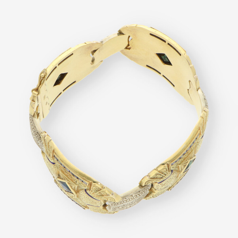 Pulsera Vintage zafiros y oro