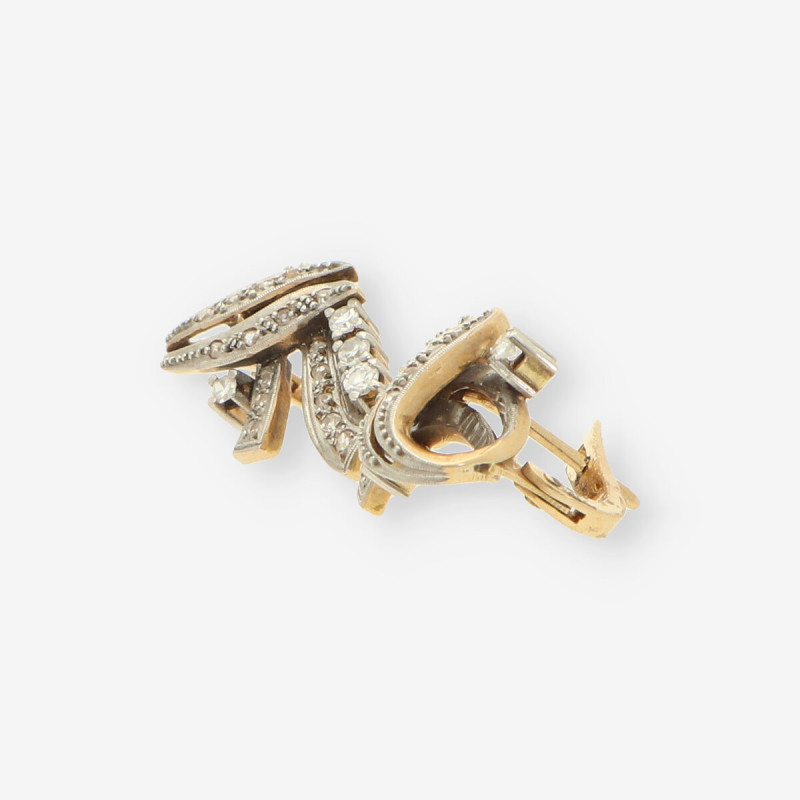 Pendientes antiguos oro y bri