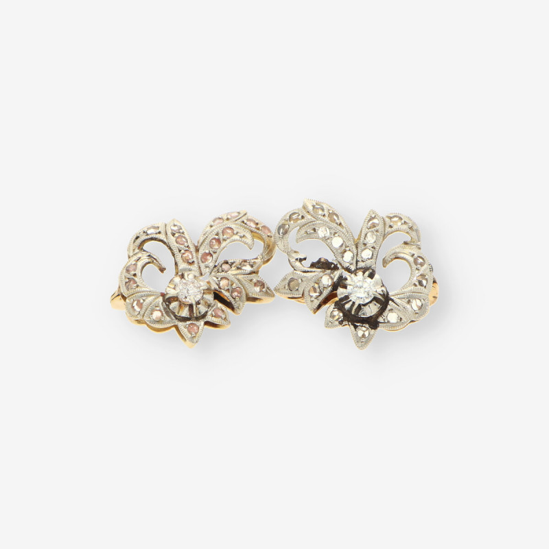 Pendientes isabelinos oro y bri