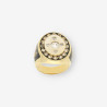 Anillo circonita central y oro