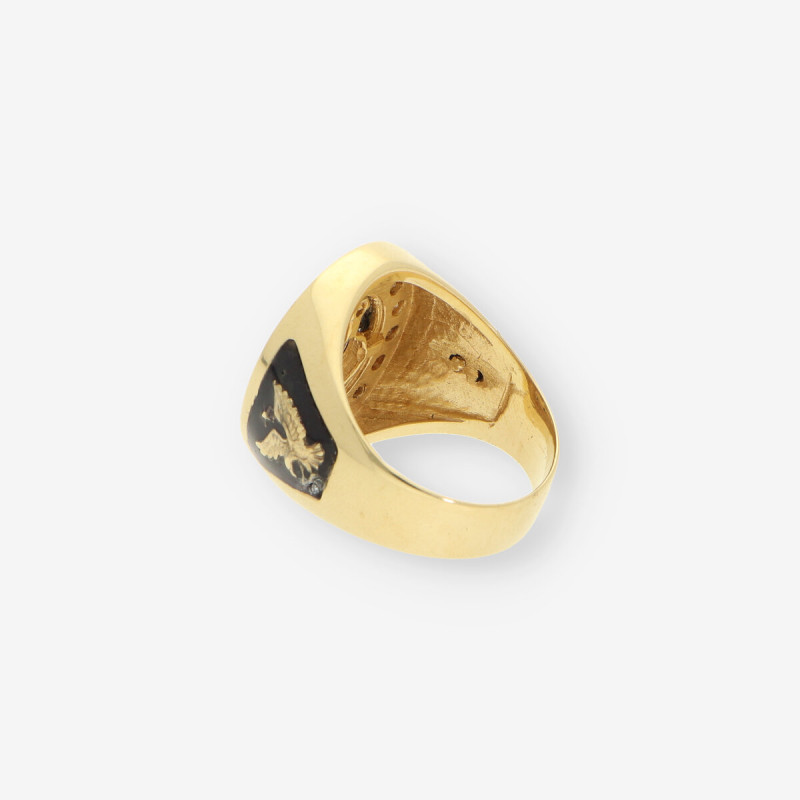 Anillo circonita central y oro