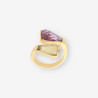 Anillo oro y piedras de color