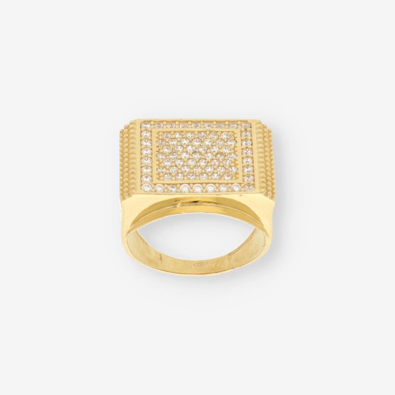 Anillo caballero oro y circonitas