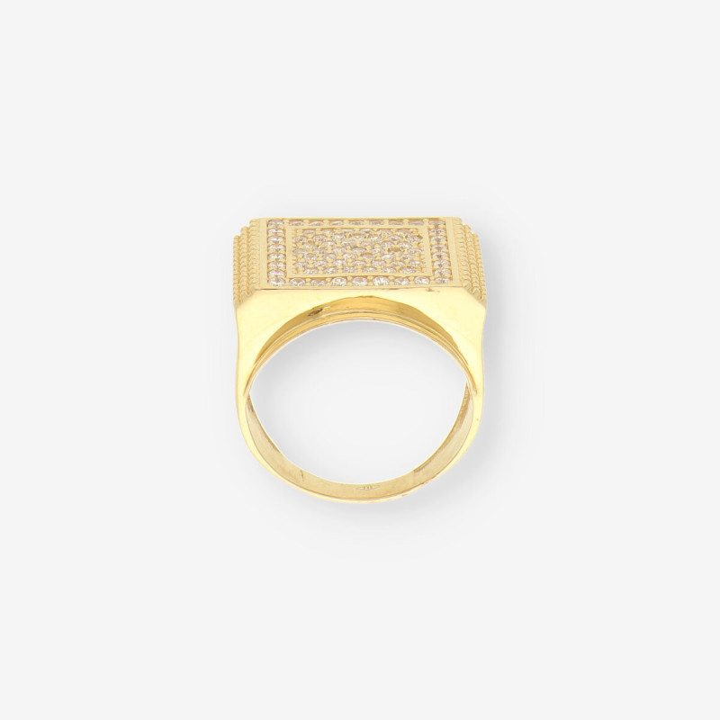Anillo caballero oro y circonitas