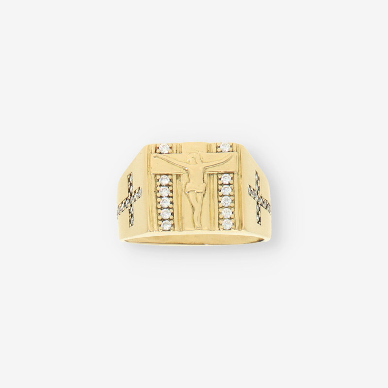 Anillo con cruz oro 