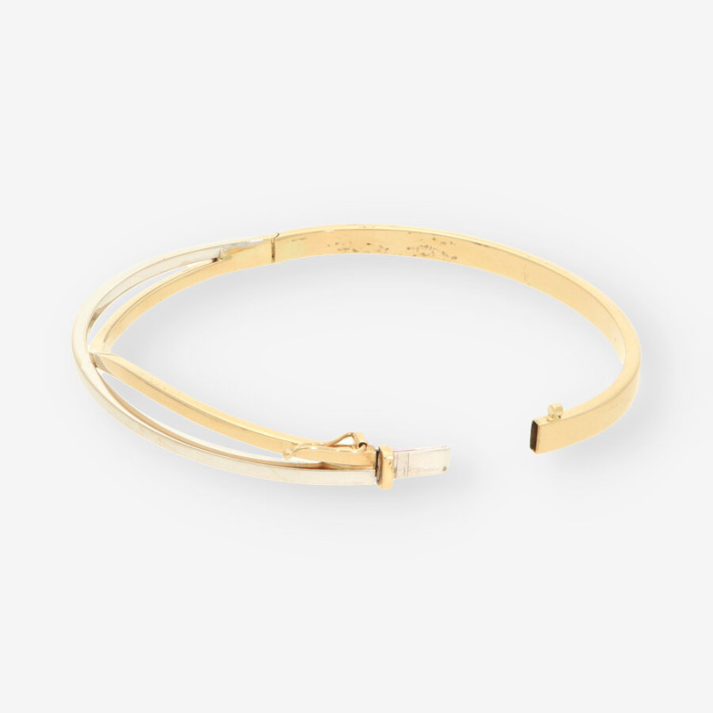 Esclava oro blanco y amarillo