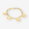 Pulsera con corazones oro