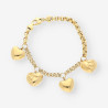 Pulsera con corazones oro