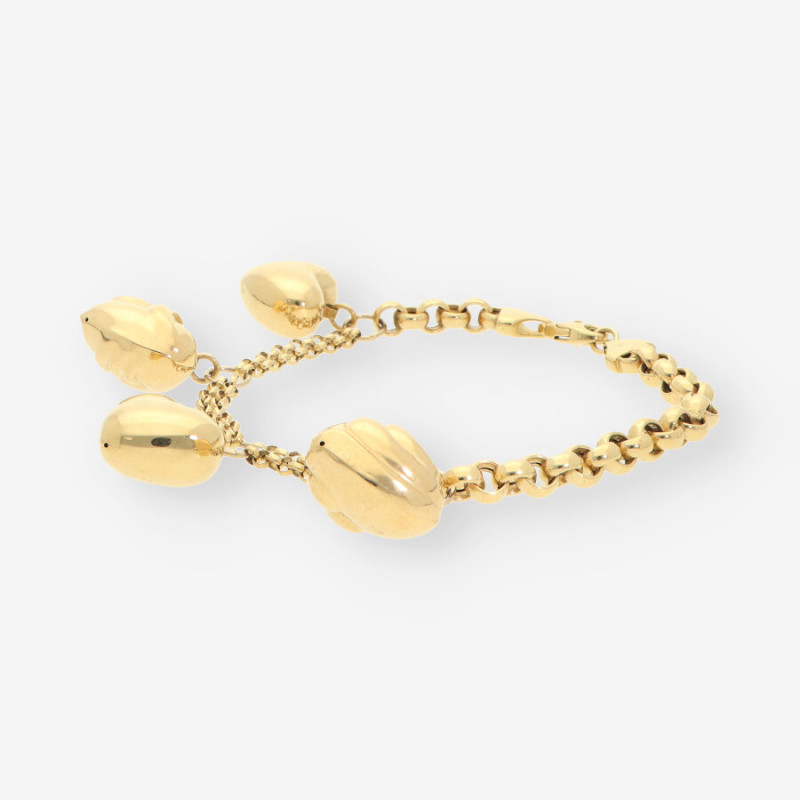 Pulsera con corazones oro