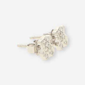Pendientes oso oro blanco y bri TOUS