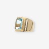 Anillo en oro 18kt con piedra azul y Brillantes