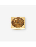 Anillo oro piedra marron