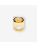 Anillo oro piedra marron