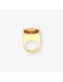 Anillo oro piedra marron