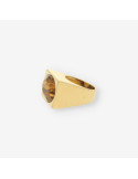 Anillo oro piedra marron