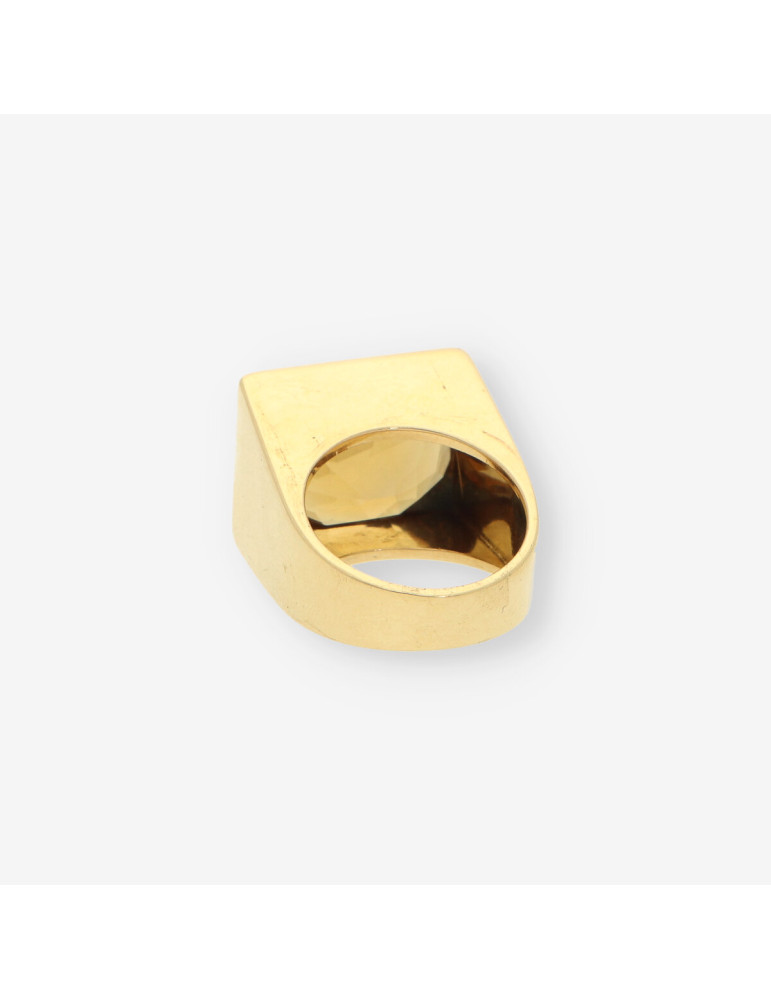 Anillo oro piedra marron