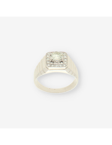 Anillo oro blanco y bri aprox. 1 Qt.
