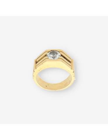 Anillo hombre oro y circonitas
