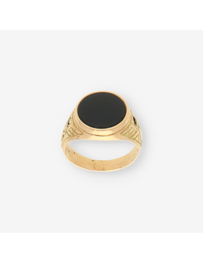Anillo sello Onix oro