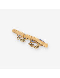 Gemelos oro piedra azul