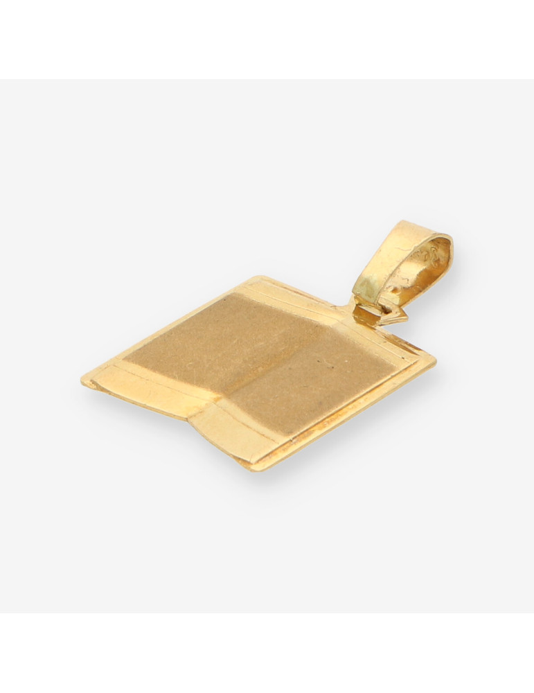 Colgante placa pergamino oro