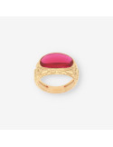 Anillo oro y piedra roja
